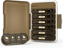 Weekly Pill Organizator 4 ori pe zi, 7 zile Pilula cutie 4X, portabil pentru Pilula de călătorie caz pentru pastile / Vitamin / ulei de pește/medicatie / Suplimente (4x7 Brown)