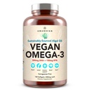 AMANDEAN Vegan Omega 3 Supliment. Premium Fish Oil Alternative. Algae DHA & EPA. Caragenan Free Softgels. Algal Essential Fatty Acids. Inimă cu bază de plante, creier, ochi, piele, suport imunitar. (120ct)