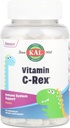 KAL C-Rex Vitamina C masticabile pentru copii, Supplement de suport imun cu bioflavonoizi de la Rose HIPS, Rutin & Acerola, Tasty Orange, Fructoza Free, Tablete masticabile