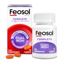 Feosol Supliment complet de fier Caplete, Bifera Fier pentru absorbţie ridicată, Heme şi non-Heme Acţiune minimizează efectele secundare, 1 pe zi, pentru energie şi sistemul imunitar de suport, Made in USA, 30 Conte