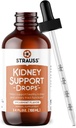 Strauss Naturals Kidney Support Drops – Herbal Kidney Support Supplement for Men and Women – Helps with Kidney Health and Urinary Tract Function – Vegan & Non-GMO – Spearmint Flavored – 100 ml Bottle