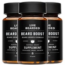 Barbă cu barbă live Boost - Vitamine de creștere barbă pentru bărbații cu Biotin, Colagen, Silico, Fo-Ti Root - Crestere facială a părului pentru bărbați, Made in the USA 