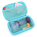 CASEMATIX Astm Inhaler Case pentru Travel Fits Astma Spațiu inhalator cu masca atașat, Inhalator Holder și accesorii suplimentare utilizate cu Spacer pentru inhalator, include numai caz de astm Turquoise