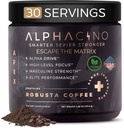 Alphacino Apex Cafea instant ciuperci - negru Maca Ashwagandha + Energetic Drink Powder for Men, Ideal pentru musculare Construcție de creștere, Sharp Focus & Rezistență, Mens Energy Powder Drink Mix, S7-30SV (4.68 oz)