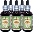 PAU d'arco (Tabebuia Impetiginosa) Glicerit, Extract lichid fără alcool din barcă uscată (Brand Name: HerbalTerra, Proudly Made in USA) 5x2 fl.oz (5x60 ml)