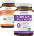 Ashwagandha & Adrenal (2-Lonth Supply) Balance Pack-Ashwagandha Natural Adrenal & Cortisol (120 Caps) & Adrenal System & Cortisol Manager L-Tyrosine Oboseala Suport (120 Cap)