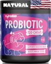 PupSnup- Probiotice pentru câini- Suport Sanatate Gut, Digestive Sanatate si Boosts Sistem imunitar- Dovleac si Papaya Powder- 120 Chews- Soft Made in USA