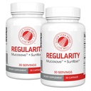 Silver Fern Brand Regularity Supliment digestiv - 2 flacoane = 60 capsule = 60 zile de aprovizionare - Mucosave FG (Prickly Pear Polysaccharides & Olive Leaf Polifenols) & SunFiber