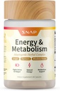 Snap Supplements Energy & Metabolism Herbal Complex for Fatigue, Stress Relief, Energy Booster & Better Mood, Energy Pills for Women & Men, 60 Capsules (30 Servings, 1 Month Supply)