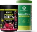 Verdele de iarbă uimitoare se amestecă Superfood: Super Verzi pulbere Smoothie Mix pentru energie de stimulare, 60 Servings & Nature Fuel Beets pulbere, Root Root pulbere, Suport Energie Naturală, 60 Serviri