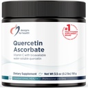 Design-uri pentru sanatate pulbere Querbetin-Ascorbat - 240mg Supliment QuerceSOLTM - Vitamina C pentru a ajuta la sustinerea raspunsului normal histamina - Easy Drink Addd-in, Vegan (77 Servings / 100g)