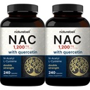 2 ambalaj NAC Supliment (N-Acetyl Cysteine) cu Querbetin, 1200 mg Per Serving, 480 capsule 