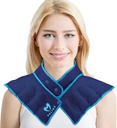 Neck Shoulder Heating Neck Wrap Microwave Heating Pad, Hot and Humid Back Pain Relief Hot Compress, Adjustable Microwave Heater (NSF-Blue)