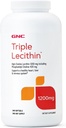 GNC Triple Lecitina 1200 mg Supliment, Suportă o inimă sănătoasă, ficat și sistem nervos, 240 Serviri