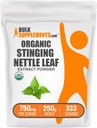 BulkSupplements.com Organic Stinging Nettle Extract pulbere - Nettle Leaf Extract, Herbal Supliment - Vegan & Gluten gratuit, 750 mg per Serving, 250g (8,8 oz) (Pachet de 1)
