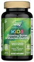 Natura's Way Kids Crowning Bones & Muscles Gummies, Sprijină oase sănătoase și mușchi*, Calciu, Magneziu, Vitamine D3 & K1, Vârste 2+, Aroma de afine sălbatice, 60 Gummies (Packaging May Vary)