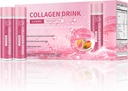 Colagen Bea cu 6000 mg Colagen Peptides marin, Colagen lichid Shots pentru femei suport frumusete, Colagen Suplimente pentru piele, par si unghii Wellness, 0.85 Fl.Oz(25 ml)x30 sticle, sânge portocaliu