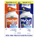 Vicks Kids DayQuil & NyQuil Rece & Tuse Relief Lichid Co-Pack, Gratuit de artificial Dyes & Sugar, Multi-Symptom Relief de tuse, Strănut, Runny nas, Mucus, și Congestion piept, pentru vârstele 6+, 2x6oz