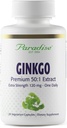 Paradise Herbs Ginkgo Biloba Extract, Super Pottent, Ultra Pure, Vegan, Non OMG, Gluten Free, 120 Capsule vegetariene