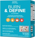 GNC Total Lean Burn și Definește Programul VitaPak pentru bărbați și femei, 5-in-1 Pack pentru energie, managementul greutății, Calorie Burn, Immune Health, Balanța de apă, 30 Serviri