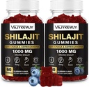 1000 MG Shilajit Gummies, Gume organice Shilajit cu 85 + Urme minerale, Acid fulvin, Shilajit pentru bărbați și femei, Shilaj Resin, Shilaj Himalayan organic pentru energie, creier, imunitate, 120 Conte