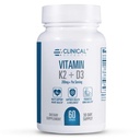 Efecte clinice Vitamina K2 + D3 - K2 + D3 Suplimentul de vitamine cu extract de piper negru Bioperine și calciu pentru suport de sănătate osoasă și cardiacă - 60 capsule - Absorbție maximă - Made in the USA