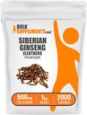 BulkSupplements.com Eleuthero Powder - Siberian Ginseng Powder, Eleutherococcus santinelosus, Ginseng Herbal Supplement - Gluten Free, 500 mg per Serving, 1kg (2,2 lbs) (Pachet de 1)