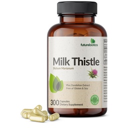 Futurebiotics Milk Thistle Silymarin Marianum & Dandelion Root Health Support, Antioxidant Support, Detox, 300 Capsule