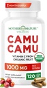 Vitamina C organică de la Camu Camu capsule 1000 mg, ambalate cu VIT C naturale, antioxidanți brute - Supplement de sprijin imunitar și anti-Aging pentru piele - praf organic, Vegan, non-GMO (120 Conte)