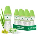 Suc de Aloe vera (Aromat de Grape) cu bucăți mai mari de pastă de aloe pură (6 Pachete) Suc pe bază de plante mare pentru hidratare și conține pastă mare de aloe. Este sănătos pentru adulți și copii