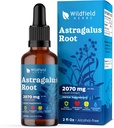 Astragalus Herb Extract picături 2000mg (Astragalus membranaceus) Suplimentul vegetal absorbe mai bine decât capsulele, 1 lună de aprovizionare, 84 Serviri, Tinctură fără alcool - 2 Oz, Pachet de 1