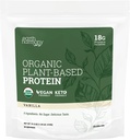 Organic Plant Proteina pulbere Vanilie, Organic Proteine Pulbere pentru Femei si Barbati, Pumpkin & Pea Proteina Pudra Vegan, Gluten gratuit, Pe bază de plante Proteina Shakes, 18g - 21.5 Oz