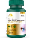 Suplimente luteină și zeaxantină - 6 în 1 Complex de protecție a vederii cu lutein 20mg, Zeaxantină, Astaxantină, Crocin, Vitamina C & E, 120 Softgels, Non-GMO, Gluten-Free, Sprijină Sănătatea ochilor