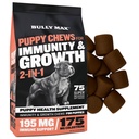 Bully Max 2-in-1 catelus trateaza chiftele moi pentru imunitate si crestere - vitamine si suplimente de câine - Essential Multivitamine alimente Topper pentru sănătate și suport imunitar - căței mici, mijlocii și mari