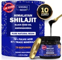 Pure Himalayan Shilajit Organic Resin Supliment, Shilajit pentru bărbați și femei cu ulei de semințe negru & Ashwagandha, Energie, Imunitate, 78% Acid pelvian, 87+ Trace Minerale, 400mg
