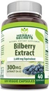 Herbal Secrets Bilberry Extract 300 Mg | 4:1 Extract (3600 mg Equivalent) | Veggie Capsules | Non-GMO | Gluten-Free | Made in USA (120 Count)