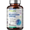 biophix B-3 Nicotinamidă 1500 mg 60 comprimate Concentraţia maximă - Niacin amidic Formula de vitamina fără culoare naturală - Susţine sănătatea celulelor cutanate