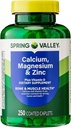 Calciu, magneziu, zinc și vitamina D3. Valea de primăvară Magneziu de calciu cu Plus Vitamina D3 Caplete Supliment alimentar, 250 Conte Bundle cu 45 Diabet zaharat Decodat