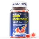 Melatonine fără zahăr Gummies 10mg 20mg Glycinate de magneziu Melatonina pentru adulți, Ashwagandha, L-Theanine, B6, B12, Lemon Balm și musetel pentru relaxare profundă, antioxidant, Vegan, 60 Day
