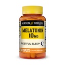 MASON NATURAL Melatonina 3 mg cu B6 & Calciu, Ajutor de somn natural, Suportă somn odihnitor, 60 comprimate
