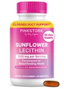 Pink Stork Floarea-soarelui Suplimentul de lecitină - 1200 mg pentru înfundat lapte - Alaptarea esențiale pentru mamele postpartum - susține fluxul de lapte matern - 60 Softgels