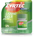Zyrtec 24 ore Geluri lichide pentru alergii în interior şi în exterior, capsule antihistaminice cu clorhidrat de cetirizină pentru ameliorarea alergiilor în timpul întregii zile, 12 ct (Pachetul din 2)