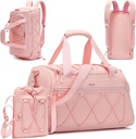 Roz Femeii 40L sală Duffel cu compartiment pantofi - Carry on Weekender Overnight sac - Personal articol de lucru de călătorie Tote