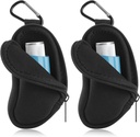 Inhalator de astm care poartă deţinătorul Neoprene Travel Inhaler Mini Bag pentru inhalator cu Shaped L, inhalator Neincludet (Black 2PCS)