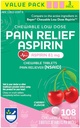 Rit Ajutor Aspirină în doză mică Adulţi 81 mg, Tablete masticabile Durere Relieiver, Aromă de cireşe, 3 Flacoane, 36 Număr de fiecare (108 Număr total)