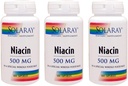 Niacin 500mg Solaray 100 VegCaps (3 ambalaj)