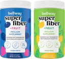Bellway Super Fiber Powder + Fruit, Sugar Free Organic Psyllium Husk Powder Fiber Supplement for Regularity, Blaating Relief & Gut Health, Non-GMO, Mixed Berry & Lemon Lime