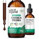 Dropuri de extract lichid de Chanca Piedra Wild & organic - Spărgător de piatră pentru pietre renale și suport vezica biliară - Tinctură vegetală pentru tractul urinar Well-Being - Vegan, zahăr și alcool-Free - 2 fl oz