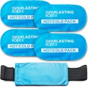 Reusable Hot and Cold Gel Ice Pack Wrap (4 Pack) for Injuries - Adjustable & Flexible for Knees, Back, Shoulders, Arms, and Legs - Reusable