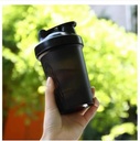 Ciocolată de proteine 400ML/16Oz w. Shaker Ball for Proteine Shake, Shaker Bottle with Mixing Ball, Leak-Proof, BPA-Free, for Gym, Workout, Juice Mixer (Black/Black Body, 16Oz-400ML-1Bottle)